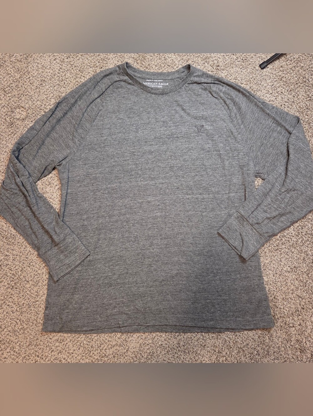 American Eagle Gray Athletic Fit Long Sleeve Tee XXXL